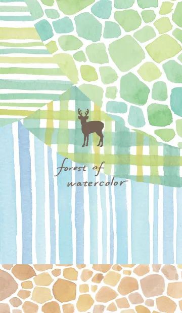 [LINE着せ替え] Forest of watercolor -deer-#水彩タッチの画像1
