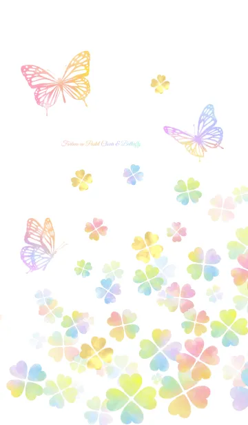 [LINE着せ替え] 運気アップ❤︎4つ葉＆蝶々 #水彩タッチの画像1