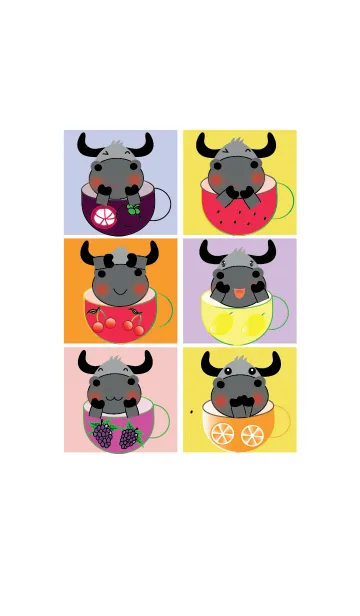 [LINE着せ替え] Simple cute buffalo theme v.3 (JP)の画像1