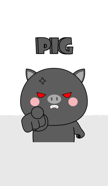 [LINE着せ替え] Big Head Black Pig Theme V.2 (jp)の画像1