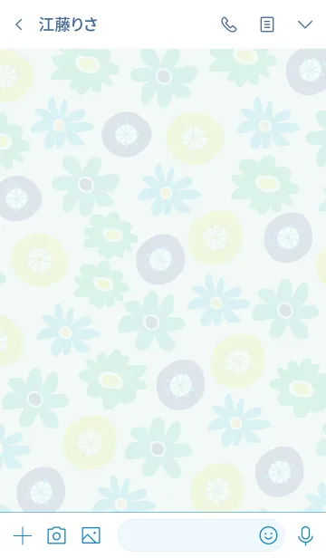 [LINE着せ替え] 北欧風お花青-スマイル23-の画像3