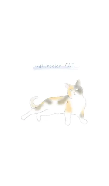 [LINE着せ替え] watercolor cat:三毛猫#水彩タッチの画像1