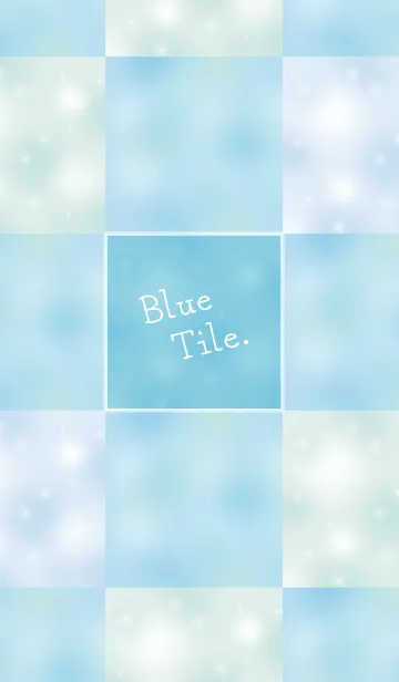 [LINE着せ替え] Blue Tile #水彩タッチの画像1