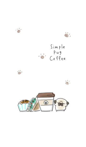 [LINE着せ替え] シンプル パグ コーヒーの画像1