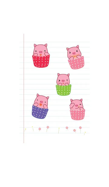 [LINE着せ替え] Simple cute pig theme v.11 (JP)の画像1