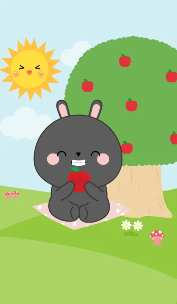 [LINE着せ替え] Black Rabbit in Forest Theme (jp)の画像1