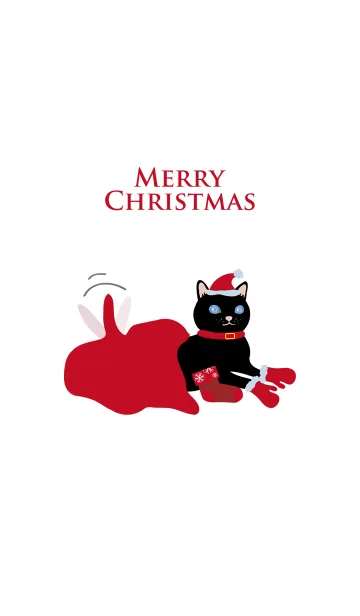 [LINE着せ替え] 黒猫ハッピークリスマスの画像1