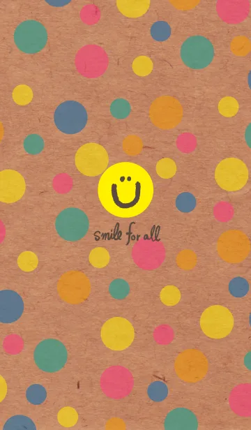 [LINE着せ替え] カラフル水玉クラフト紙-スマイル12-の画像1