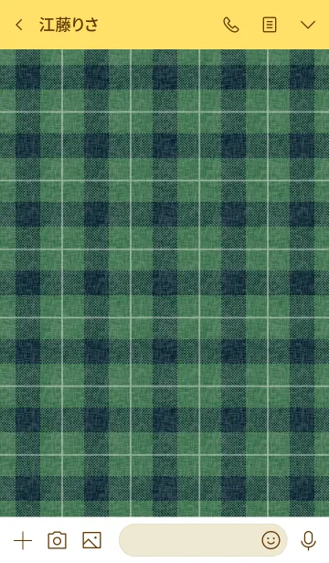 [LINE着せ替え] 大人シンプルチェック【グリーン】の画像3