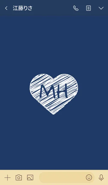 [LINE着せ替え] Simple Heart Initial MH.の画像3