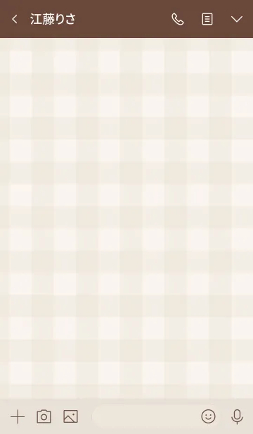 [LINE着せ替え] 茶ギンガムチェック-スマイル-の画像3