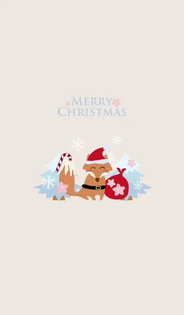 [LINE着せ替え] クリスマスフォックストリックピーチの画像1