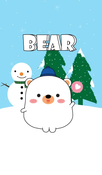 Winter White Bear Theme (jp)の着せ替えメイン画像