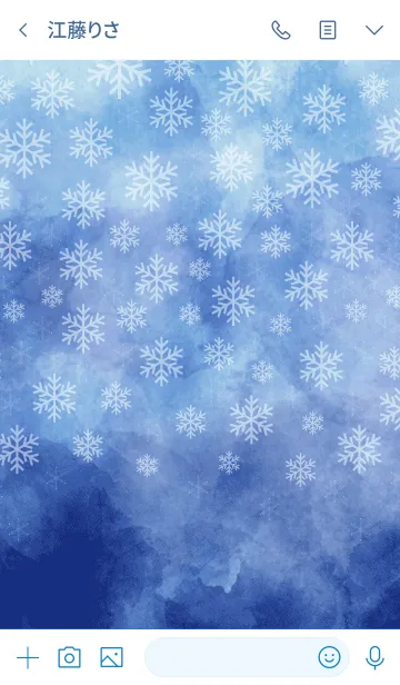 [LINE着せ替え] 雪の結晶グラデーション青-スマイル14-の画像3