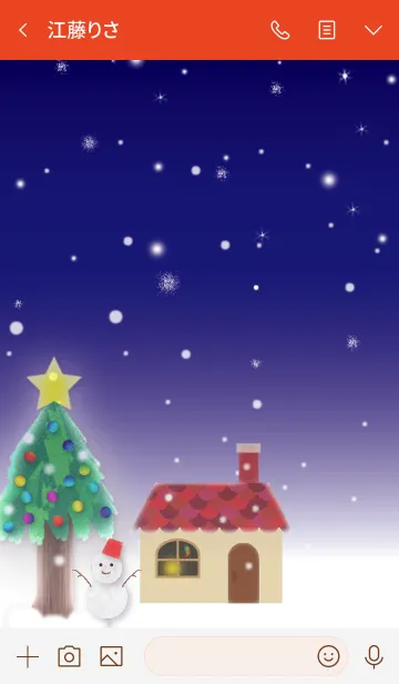[LINE着せ替え] #絵本 クリスマスのサンタ 着せ替え③ 雪夜の画像3