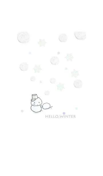 [LINE着せ替え] 「冬がきたよ」と、雪だるまさんの画像1