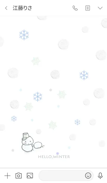 [LINE着せ替え] 「冬がきたよ」と、雪だるまさんの画像3