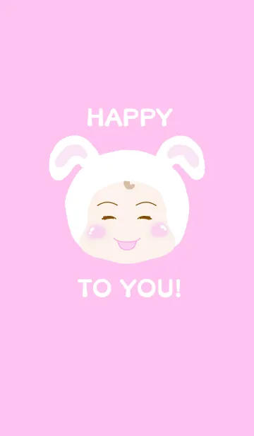 [LINE着せ替え] HAPPY TO YOU！(うさぎ)の画像1