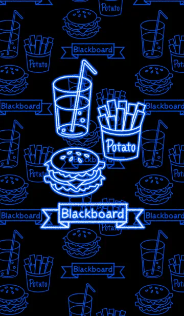 [LINE着せ替え] 黒板 -Neon food-の画像1