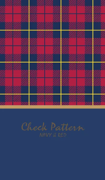 [LINE着せ替え] Check Pattern NAVY＆RED 2 -MEKYM-の画像1