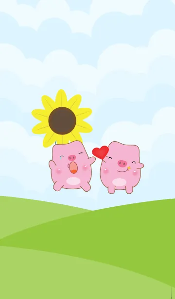 [LINE着せ替え] Simple cute pig theme v.10 (JP)の画像1