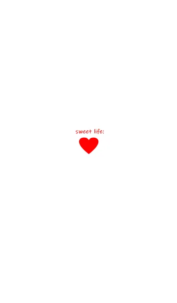 [LINE着せ替え] sweet life heart:)white redの画像1