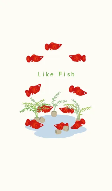 [LINE着せ替え] かわいい赤豆魚の画像1