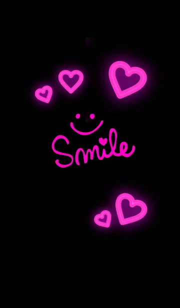 [LINE着せ替え] 蛍光ピンクハート-スマイル27-の画像1