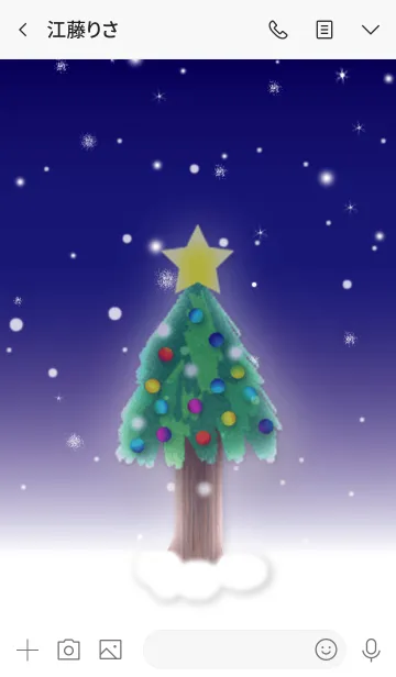 [LINE着せ替え] 絵本 クリスマスのサンタ 着せ替え② 夜雪の画像3