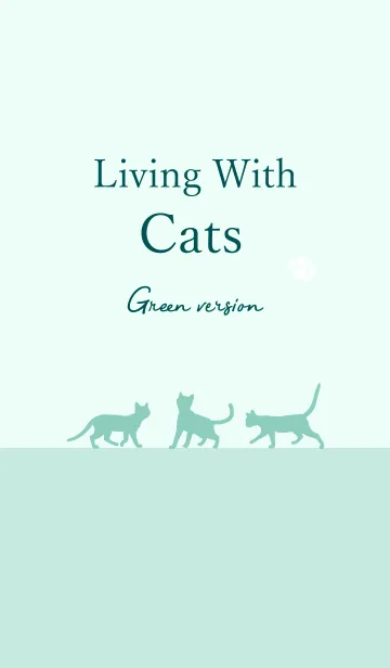 [LINE着せ替え] Living With Cats -Green-の画像1