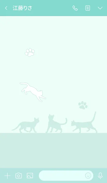 [LINE着せ替え] Living With Cats -Green-の画像3