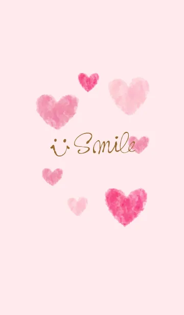 [LINE着せ替え] スマイル水彩ハート-26-の画像1