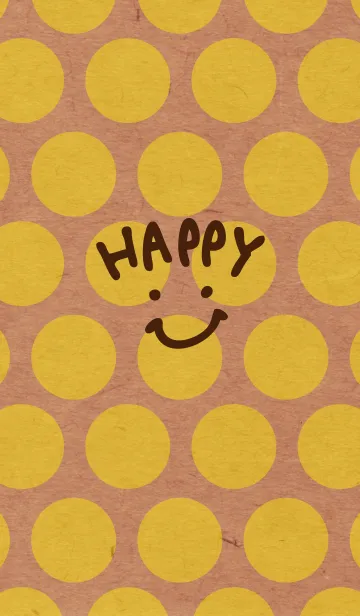 [LINE着せ替え] 黄色ドットクラフト紙-スマイル28-の画像1
