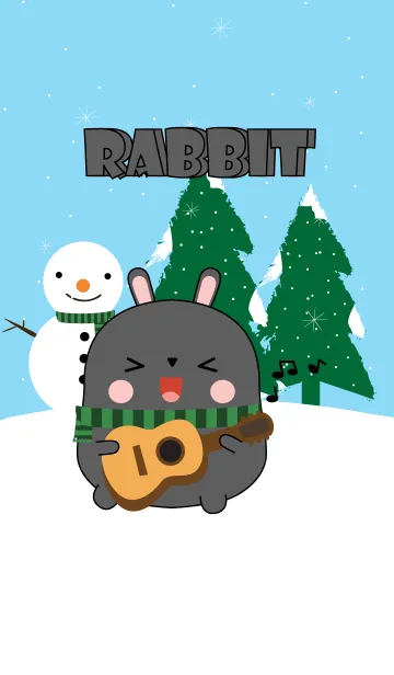 [LINE着せ替え] Winter Black Rabbit Theme (jp)の画像1
