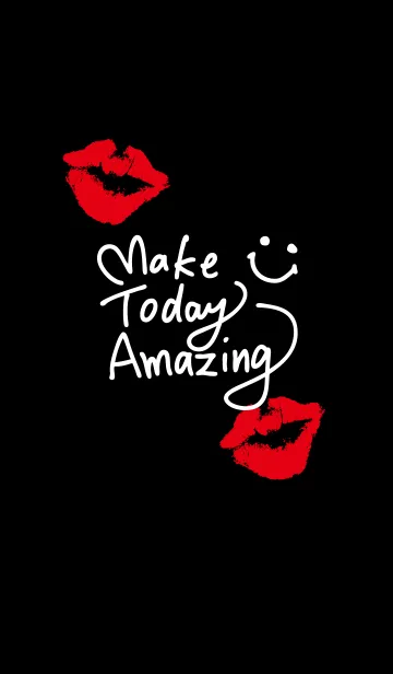 [LINE着せ替え] スマイル-キスマーク黒18-の画像1