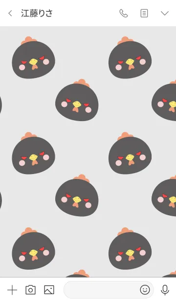 [LINE着せ替え] Love Simple Black Chicken Theme (jp)の画像3