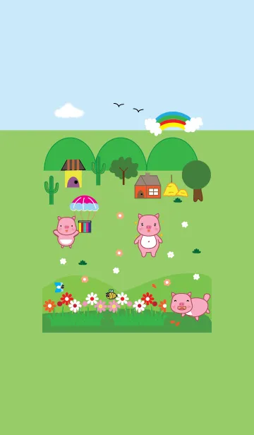 [LINE着せ替え] Simple cute pig theme v.9 (JP)の画像1