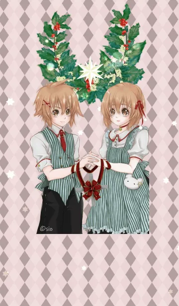 [LINE着せ替え] クリスマスの双子の画像1
