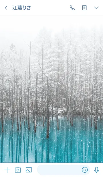 [LINE着せ替え] 幻想的な冬の湖の画像3