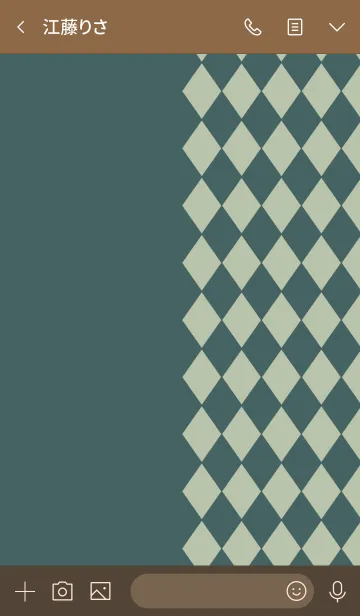 [LINE着せ替え] Chic diamond pattern -Green-の画像3