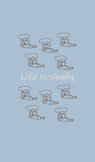 [LINE着せ替え] a life is slowly=blue beige=の画像1