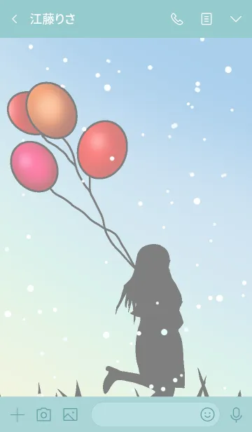 [LINE着せ替え] 雪と風船と少女の画像3