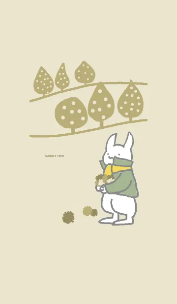 [LINE着せ替え] ウサギの時間 ベージュの画像1
