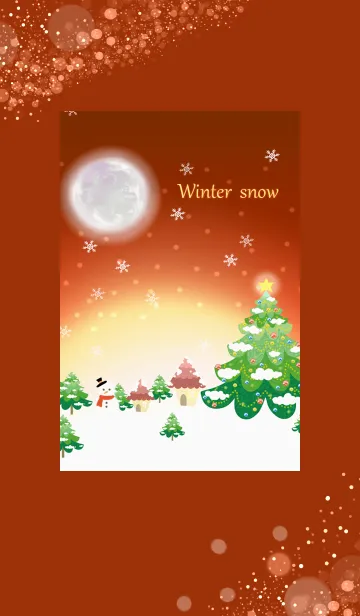 [LINE着せ替え] 優しい冬の雪の景色・レッドの画像1