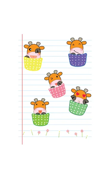 [LINE着せ替え] Simple cute giraffe theme v.4 (JP)の画像1