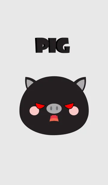 [LINE着せ替え] Love Simple Black Pig Theme (jp)の画像1