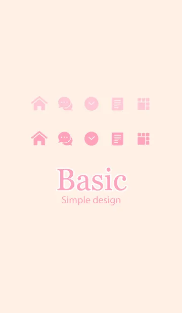 [LINE着せ替え] Basic [Beige ＆ Pink]の画像1