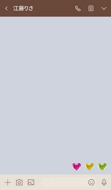 [LINE着せ替え] ベージュとブルー: ハートのパワーストーンの画像3