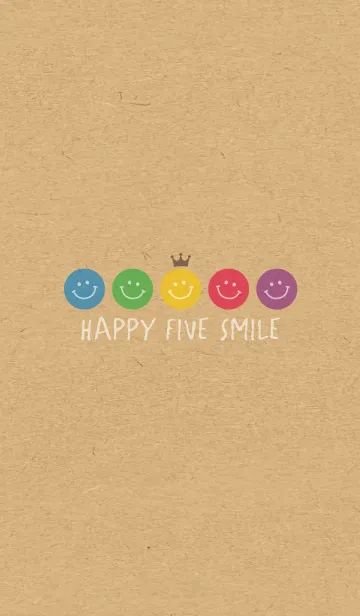 [LINE着せ替え] HAPPY CROWN SMILE 25 -5color KRAFT-の画像1