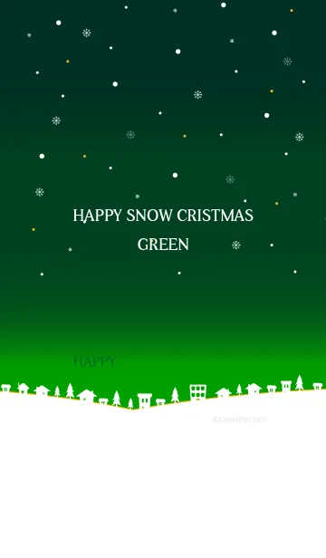 [LINE着せ替え] ハッピー スノー クリスマス グリーンの画像1